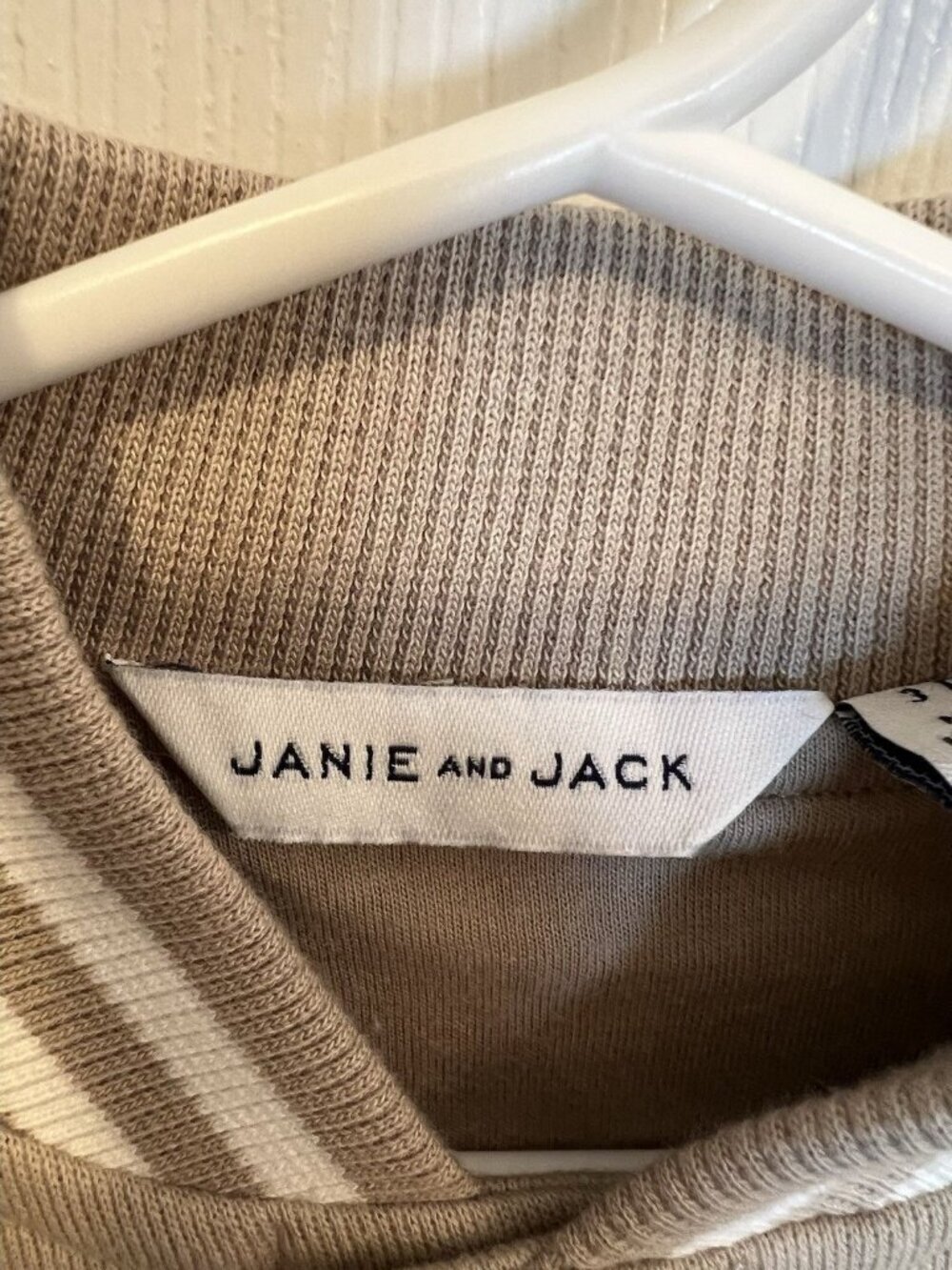 Janie And Jack Toddler Classic Bomber Jacket 3-4 Years Tan Snap Front Pockets - Picture 5 of 8